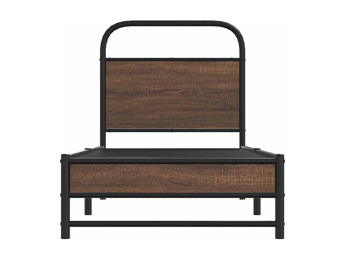 Bettgestell ohne Matratze 75x190 cm Braun Eichen-Optik