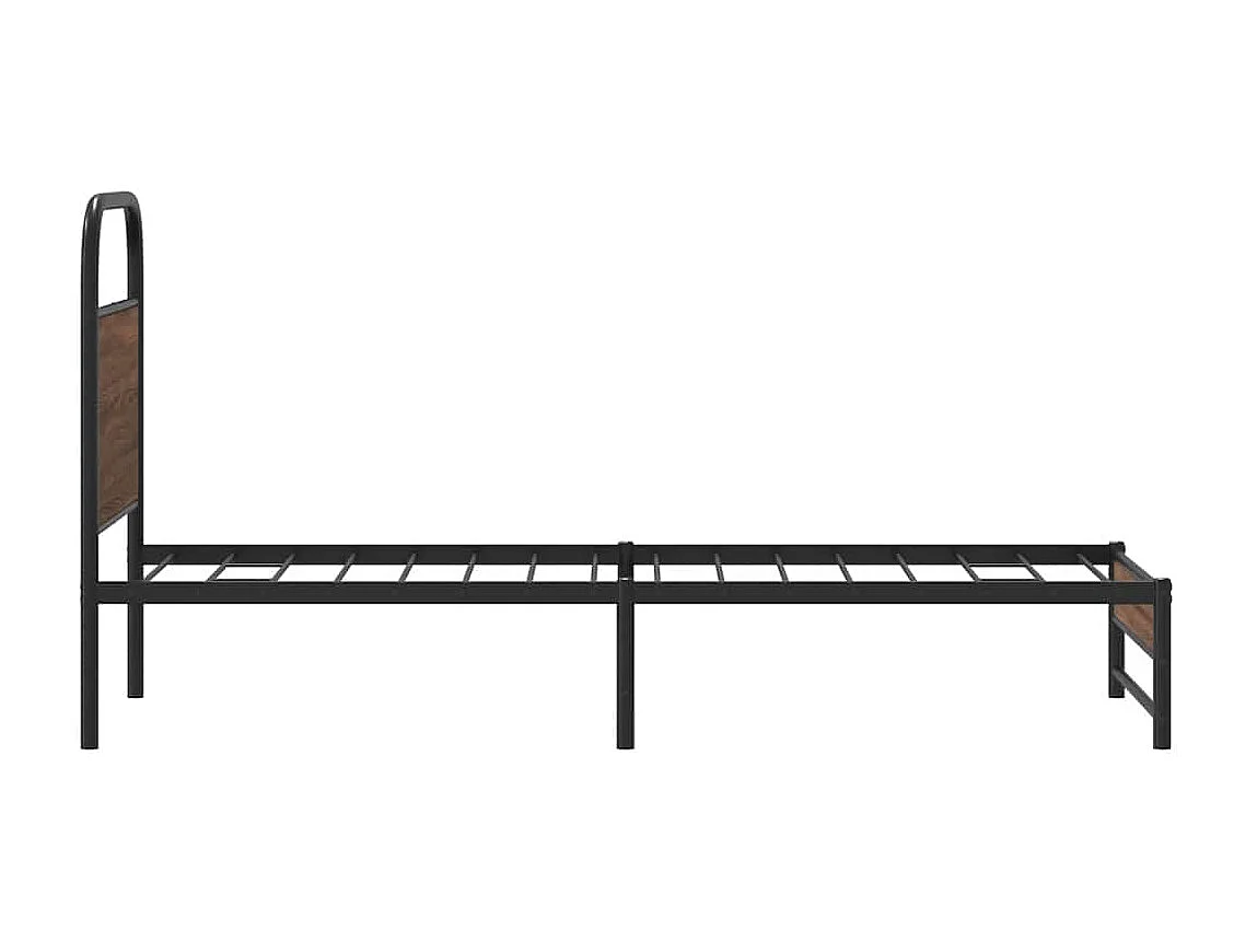 Bettgestell ohne Matratze 75x190 cm Braun Eichen-Optik