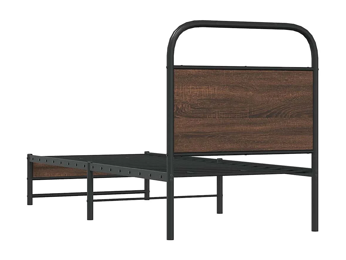 Bettgestell ohne Matratze 75x190 cm Braun Eichen-Optik