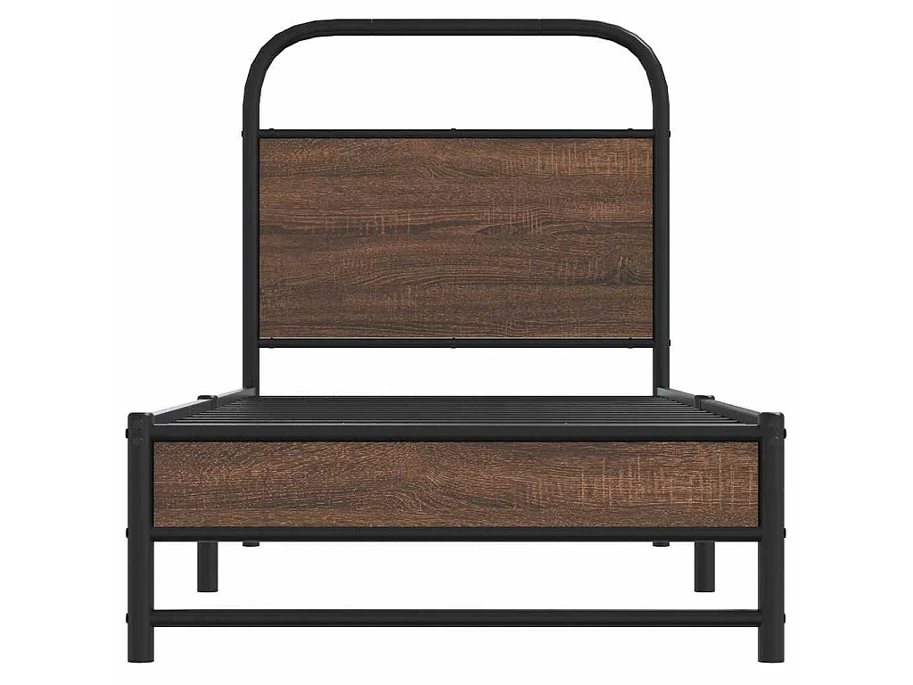 Cadre de lit sans matelas 75x190cm chêne marron bois ingénierie