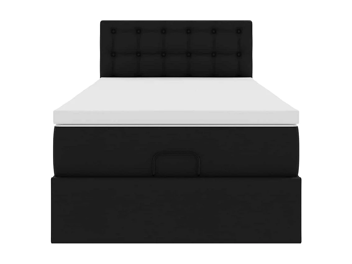 Ottoman bed met matrassen en LED's 80x200cm kunstleer zwart
