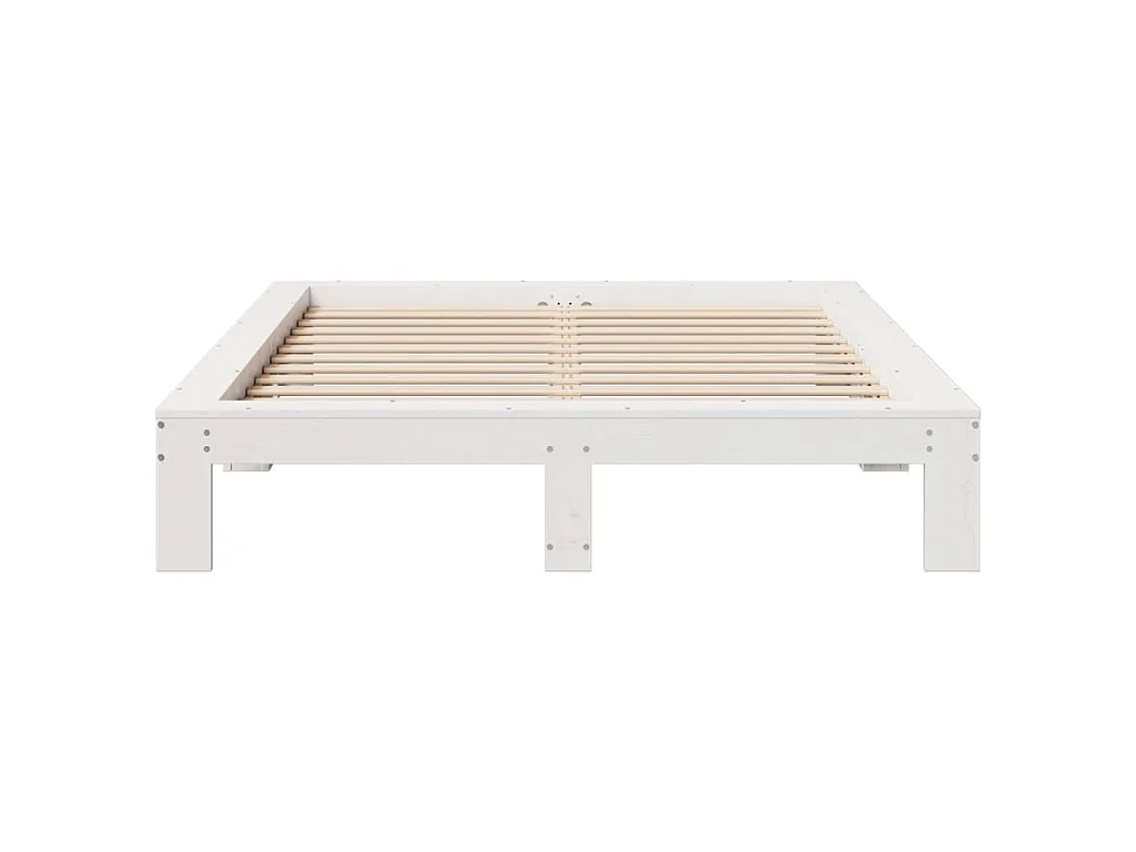 Bedframe zonder matras massief grenenhout wit 135x190 cm