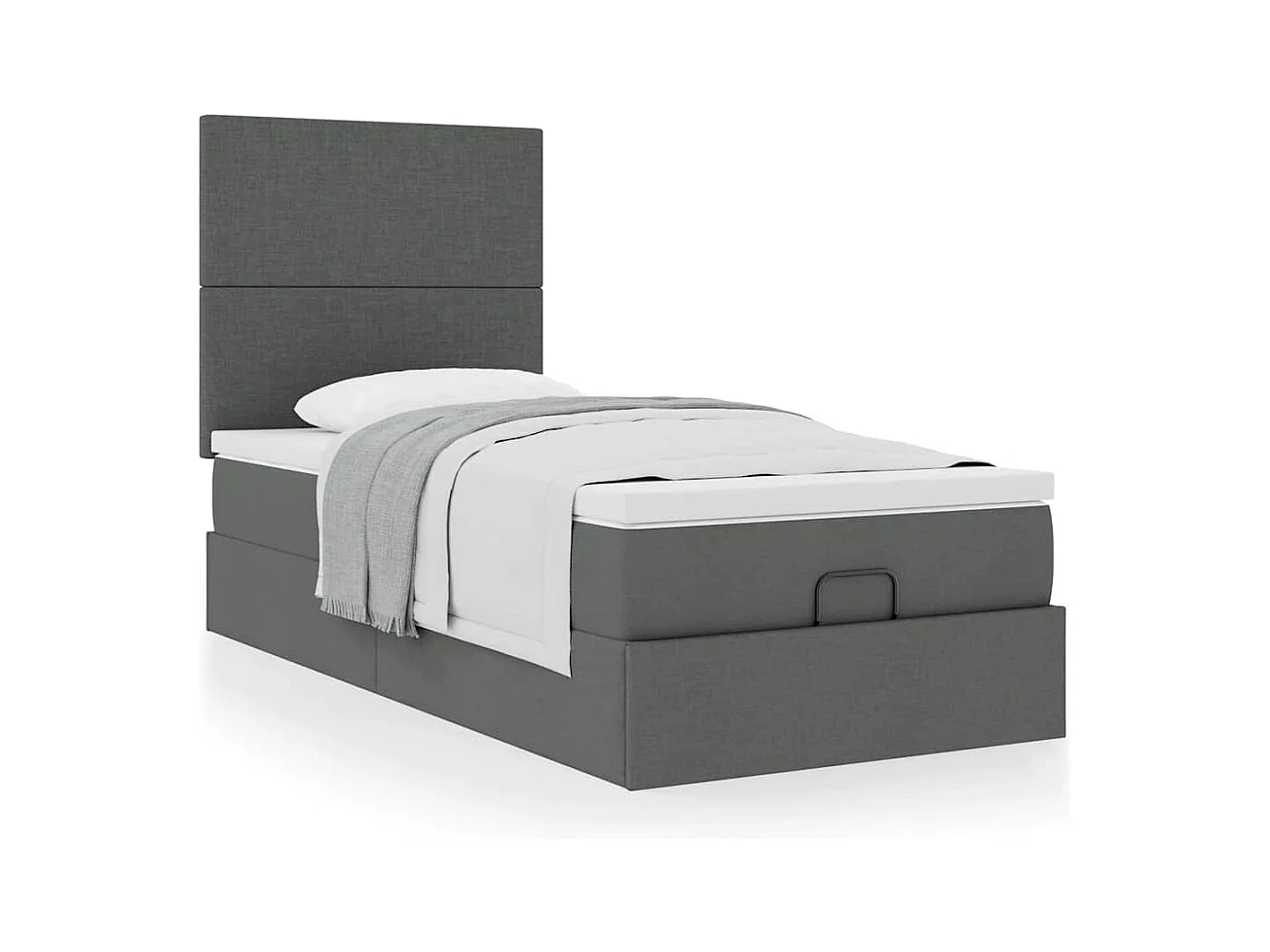 Ottoman bed met matras 80x200cm stof donkergrijs