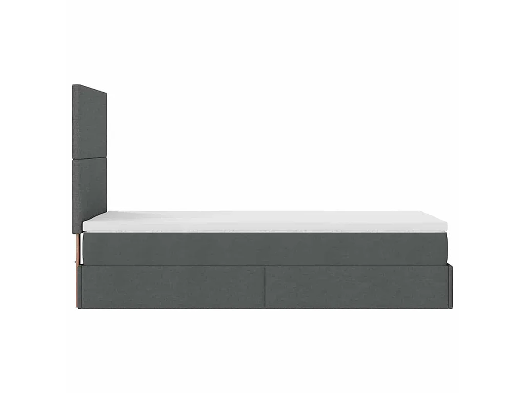 Ottoman-Bett mit Matratze Dunkelgrau 80x200 cm Stoff