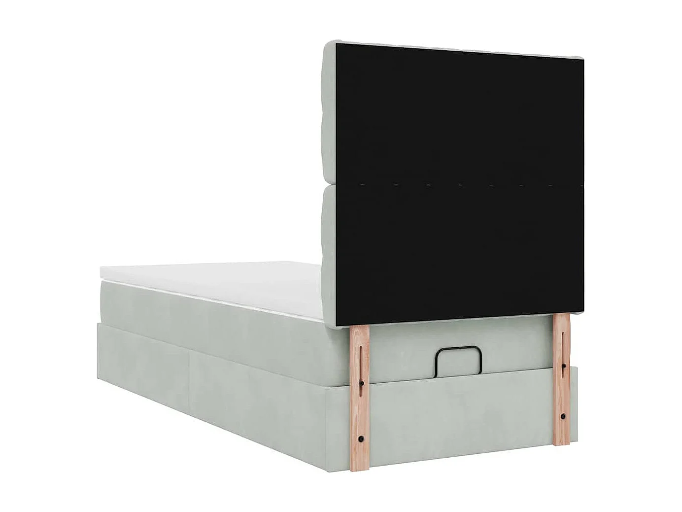 Ottoman bed met matrassen 80x200cm fluweel lichtgrijs