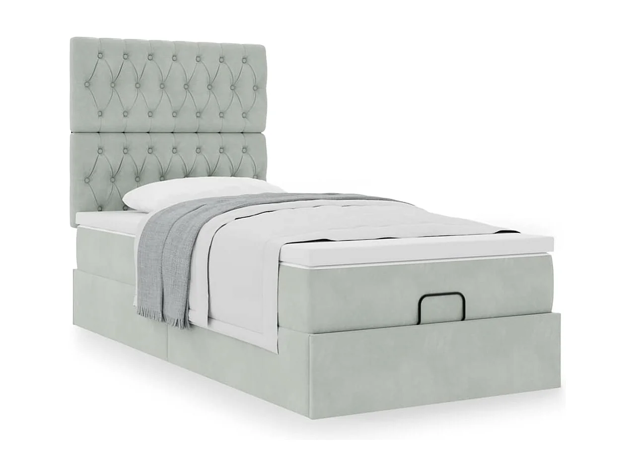 Struttura Letto Pouf con Materassi 80x200 cm in Velluto