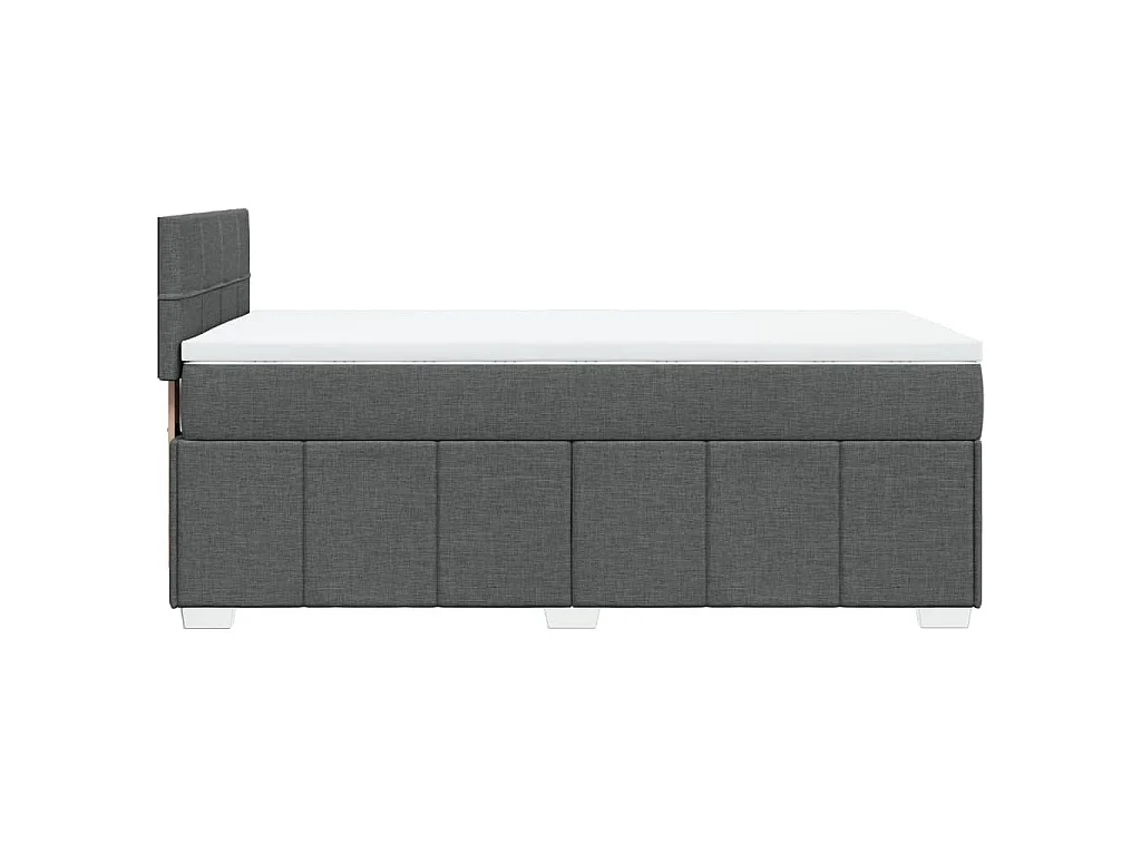 Cama box spring con colchón tela gris oscuro 80x200 cm