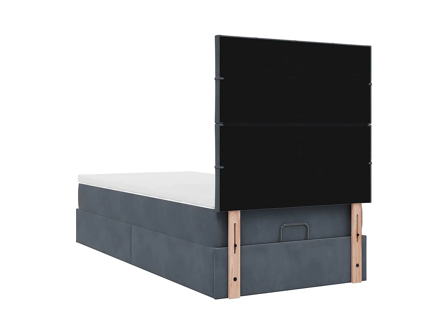 Ottoman bed met matrassen 80x200cm fluweel donkergrijs