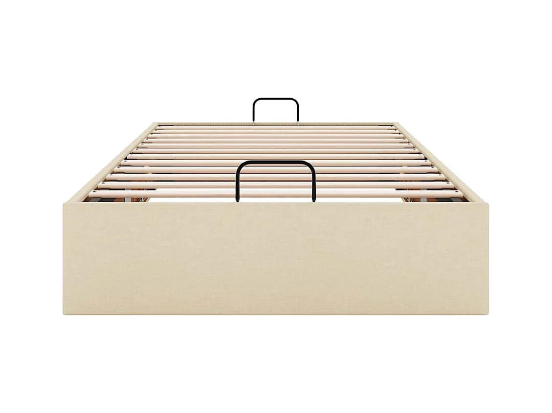 Cadre de lit ottoman sans matelas crème 80x200 cm tissu