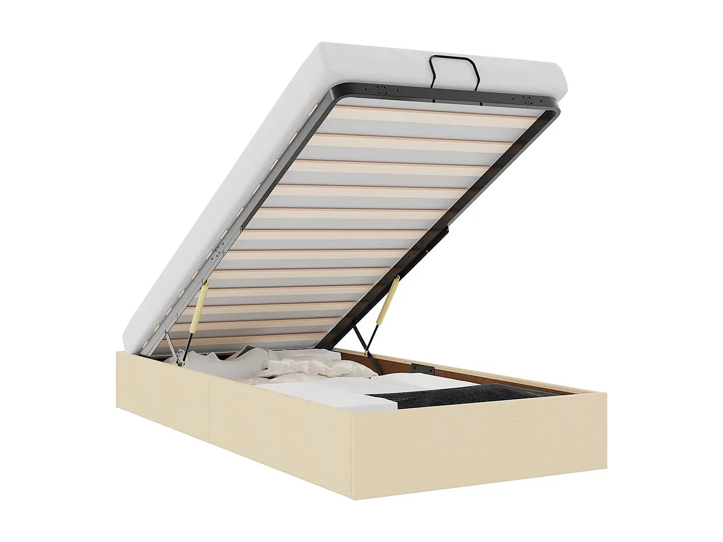 Estrutura de cama otomana sem colchão 80x200 cm creme