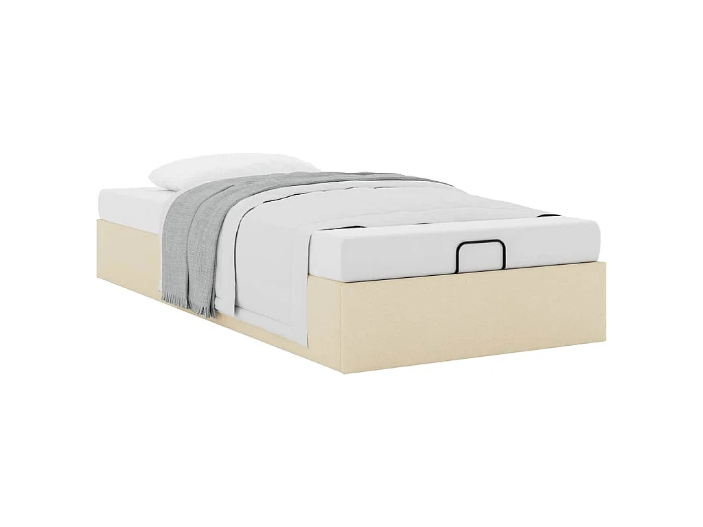 Bedframe zonder matras 80x200 cm stof crèmekleurig