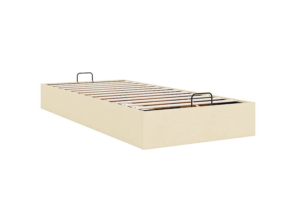 Bedframe zonder matras 80x200 cm stof crèmekleurig