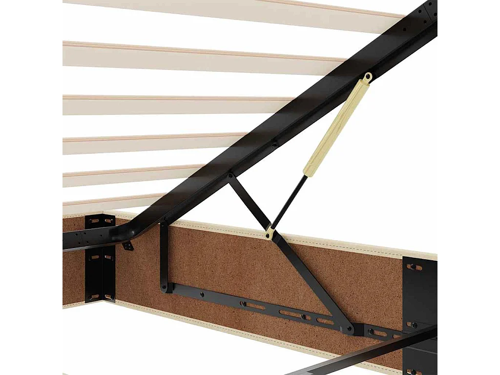 Estructura de cama otomana sin colchón tela crema 80x200cm