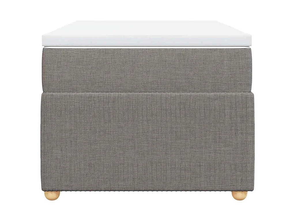Cama box spring con colchón tela gris taupe 80x200 cm
