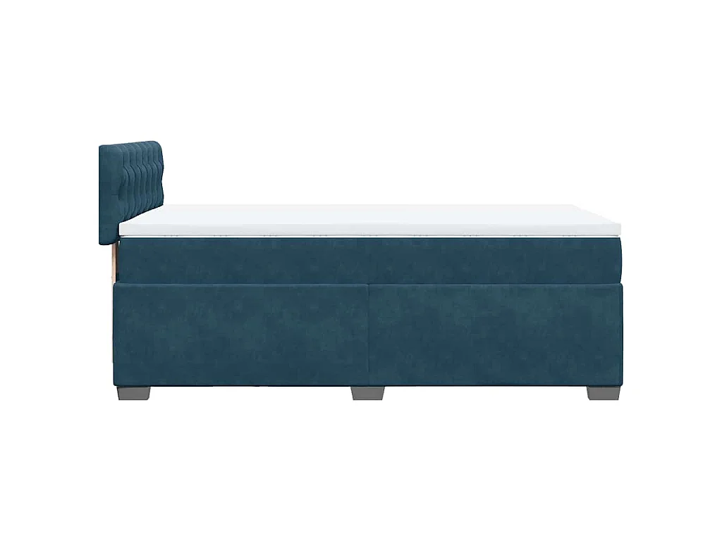 Cama com molas/colchão 80x200 cm veludo azul-escuro