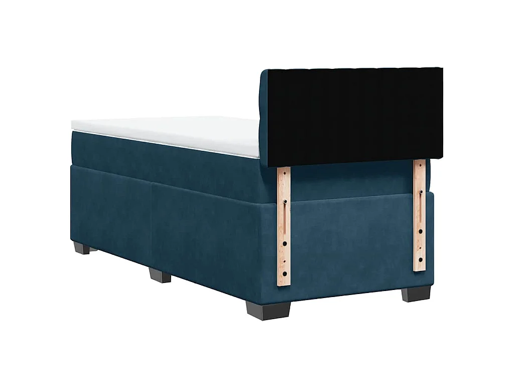 Cama com molas/colchão 80x200 cm veludo azul-escuro