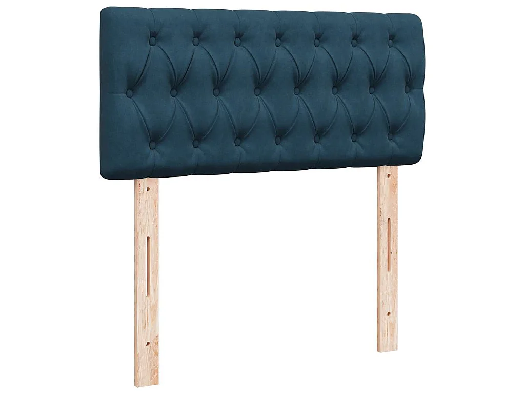 Cama com molas/colchão 80x200 cm veludo azul-escuro