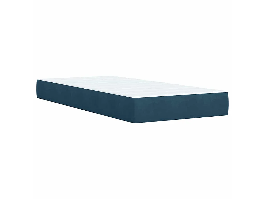 Cama com molas/colchão 80x200 cm veludo azul-escuro