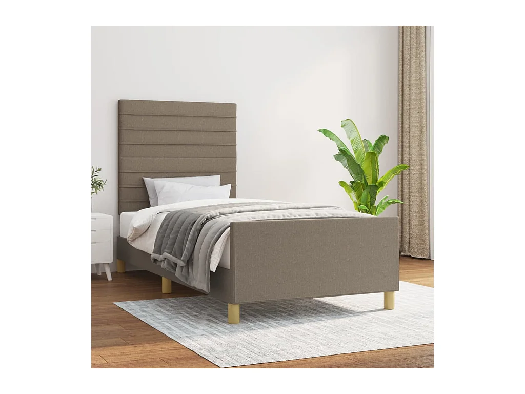 Cadre de lit sans matelas taupe 80x200 cm tissu