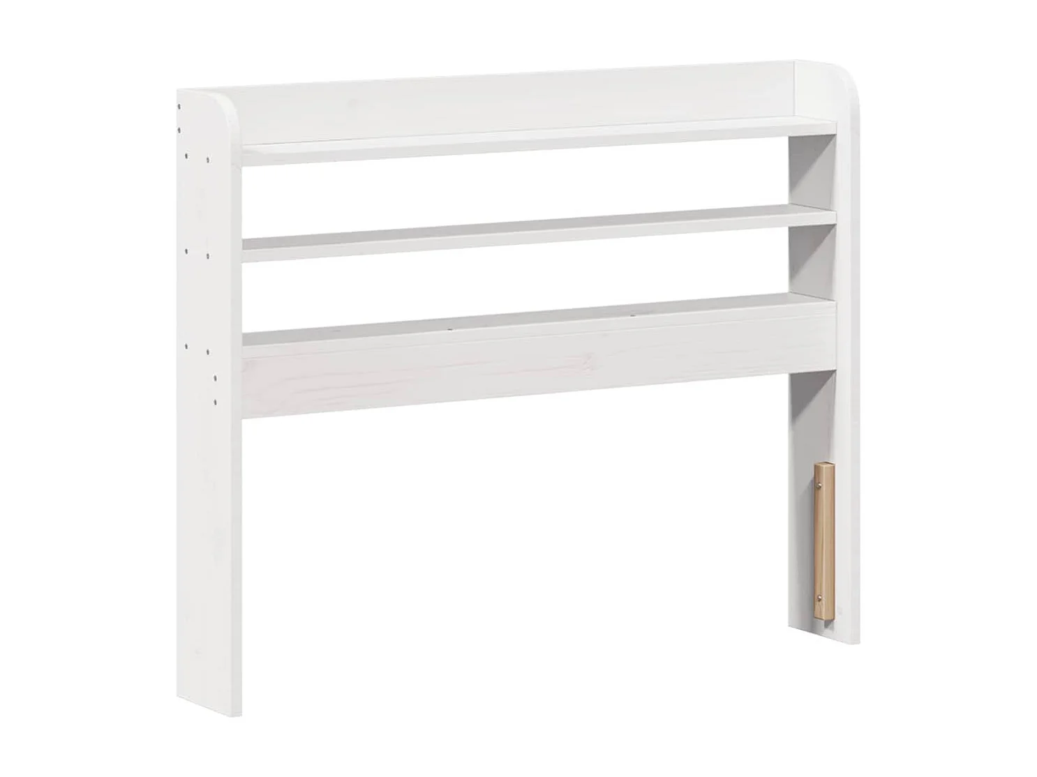 Giroletto con Testiera Bianco 75x190 cm Legno Massello di Pino