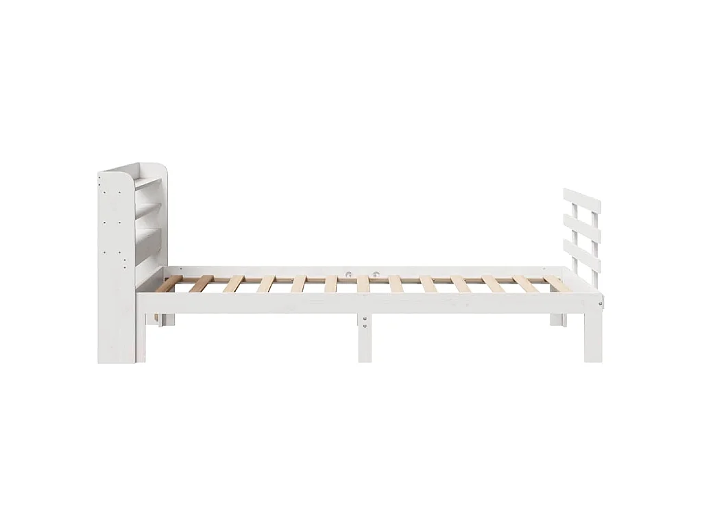 Bettgestell mit Kopfteil ohne Matratze Weiß 75x190 cm