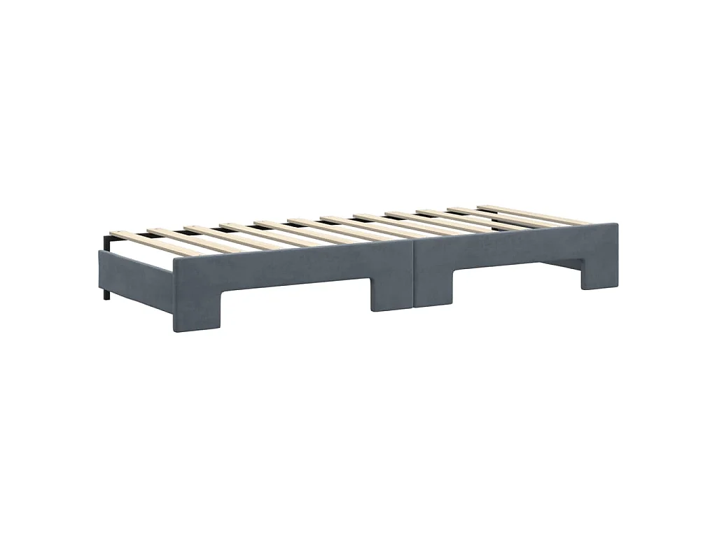 Slaapbank onderschuifbed en lades 80x200 cm fluweel donkergrijs