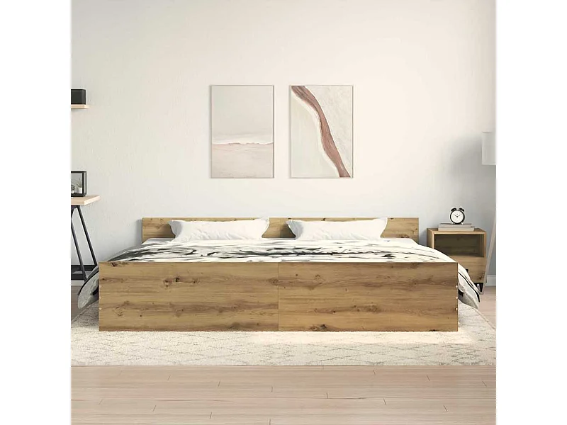 Struttura del letto rovere artigianale 200 x 200 cm