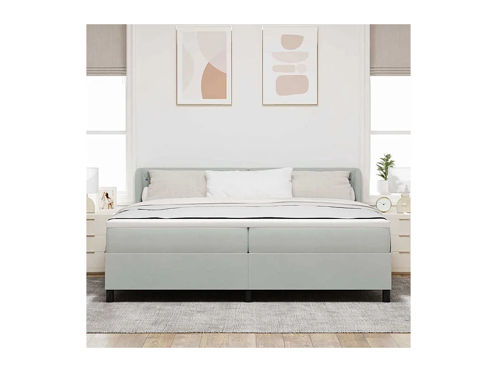 Boxspringbett mit Matratze Dunkelgrau 80x200 cm Samt Hellgrau