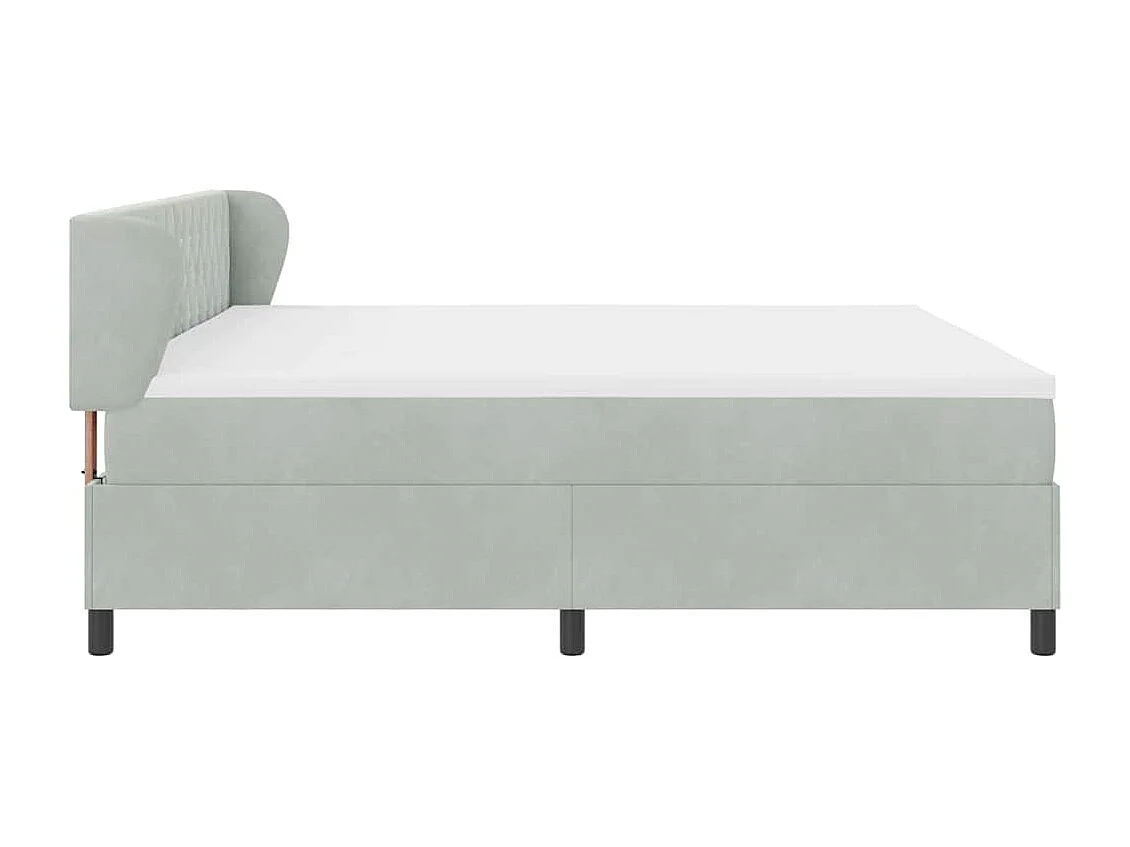 Boxspringbed met matras Lichtgrijs 200 x 200 cm Fluweel