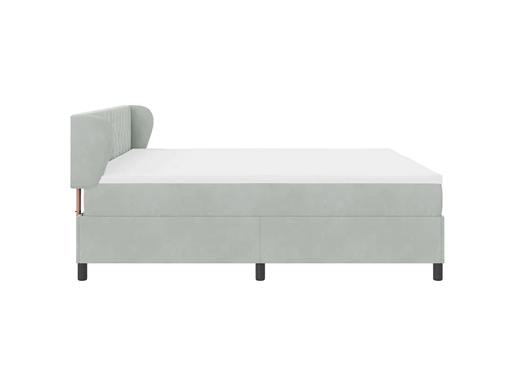 Boxspringbed met matras Lichtgrijs 200 x 200 cm Fluweel