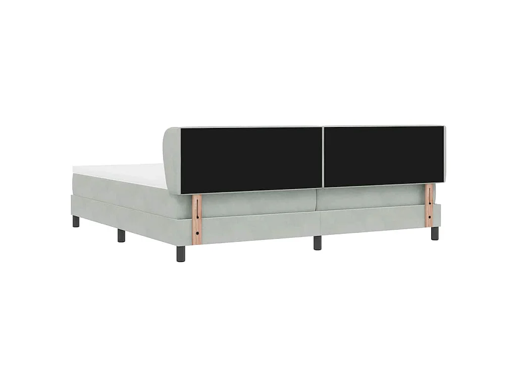 Boxspringbed met matras Lichtgrijs 200 x 200 cm Fluweel