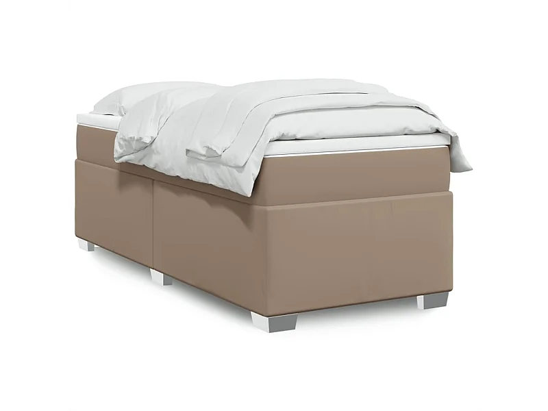 Boxspringbett mit Matratze Cappuccino-Braun 80x200cm Kunstleder