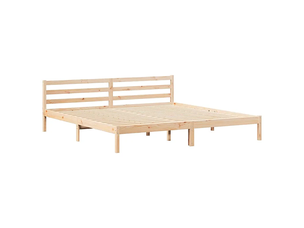Cadre de lit Marron 225,5 x 205,5 x 69,5 cm Bois de Pin Massif
