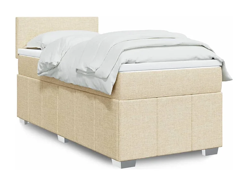 Boxspring met matras stof crèmekleurig 80x200 cm
