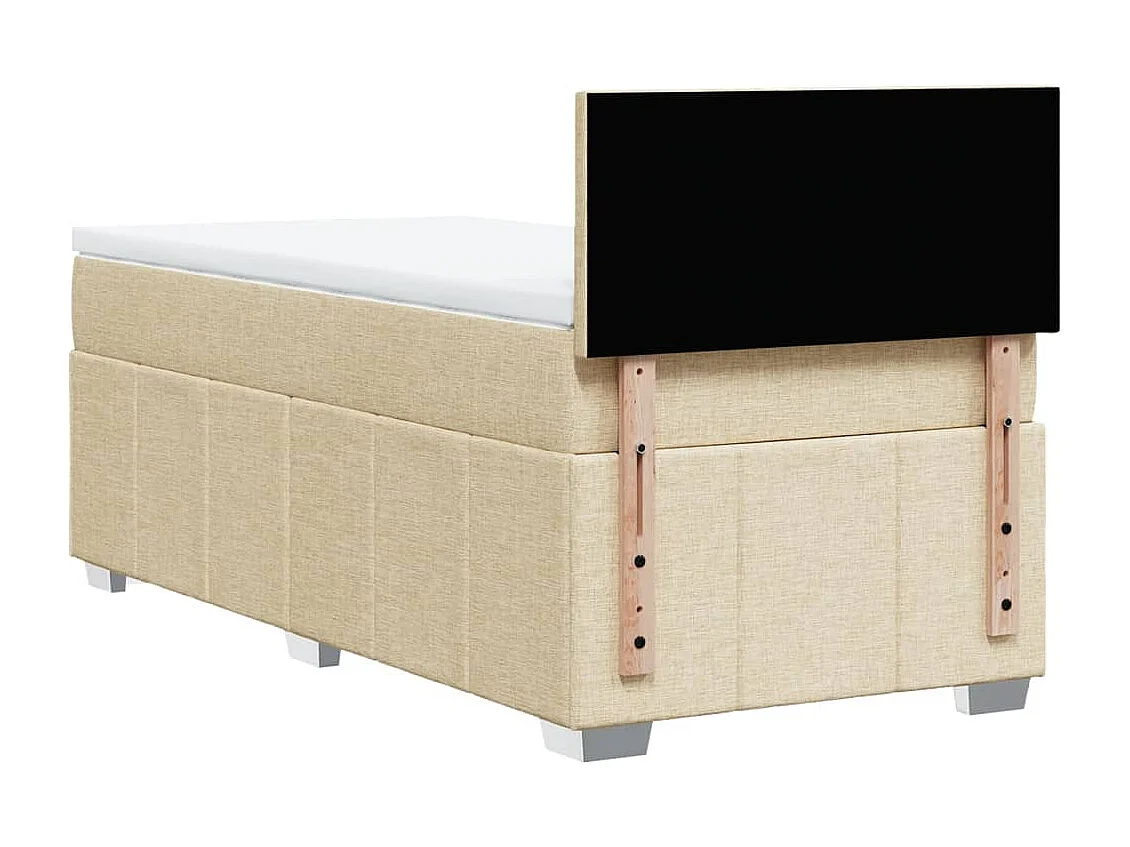 Sommier à lattes de lit avec matelas Crème 80x200 cm Tissu