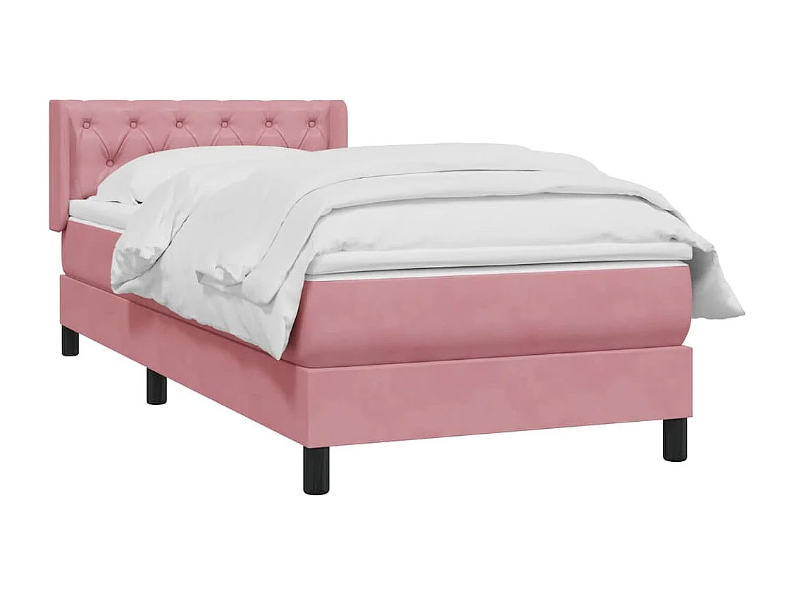 Boxspringbett mit Matratze Rosa 80x220 cm Samt
