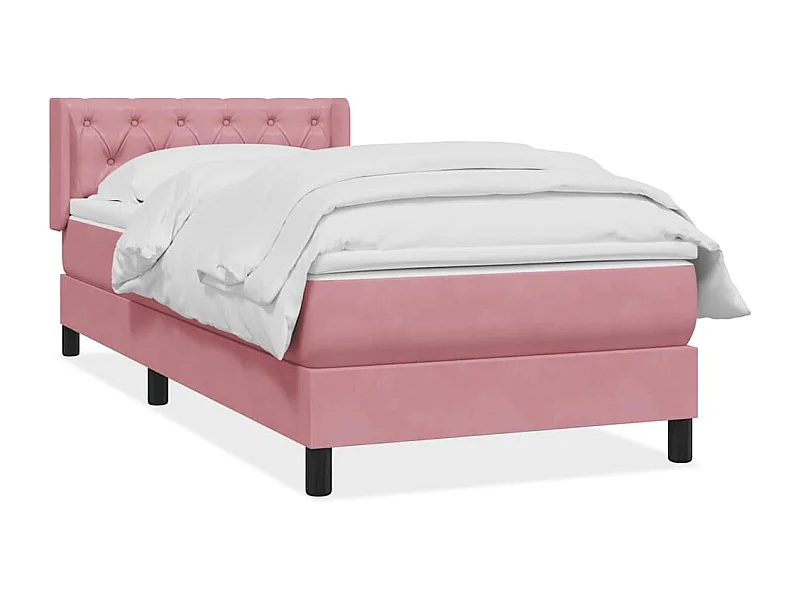 Boxspring met matras fluweel roze 80x220 cm