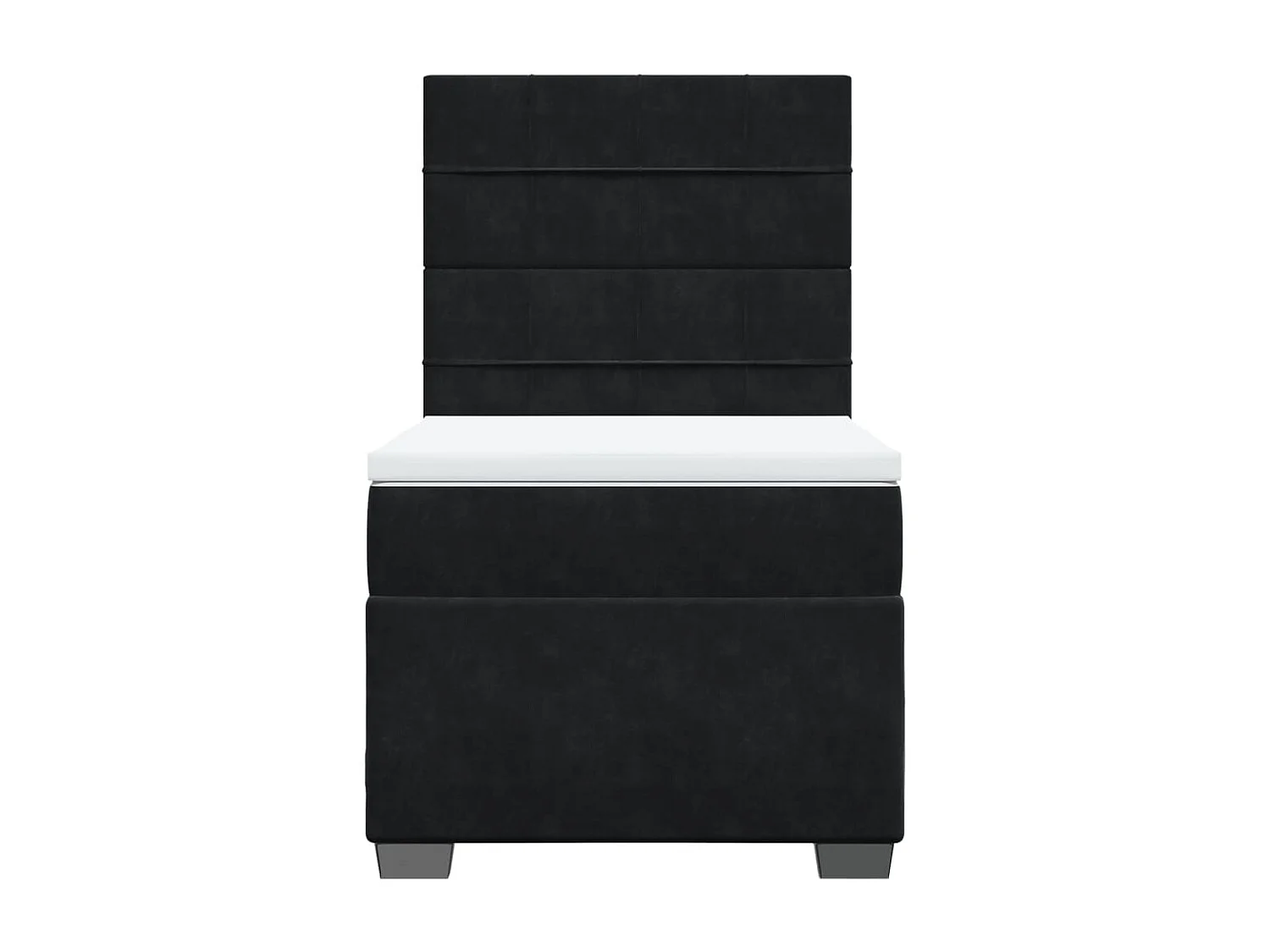 Boxspringbett mit Matratze Schwarz 80x200 cm Samt