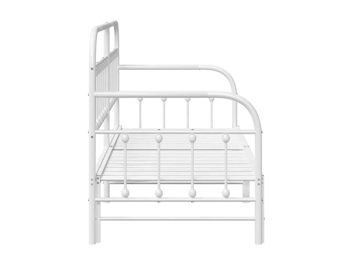 Bedframe voor een daybed met hoofdeinde Wit 75 x 190 cm Staal