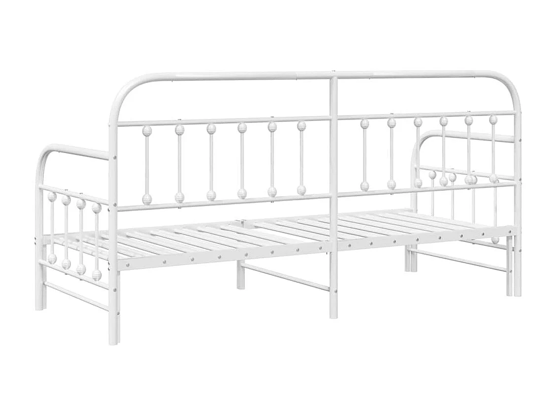 Bedframe voor een daybed met hoofdeinde Wit 75 x 190 cm Staal