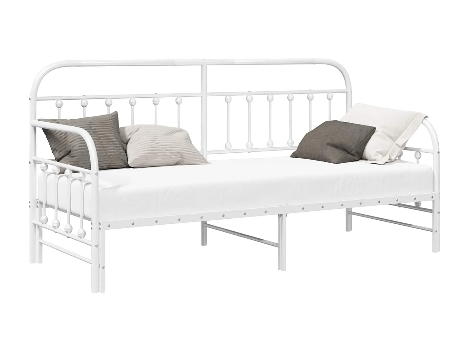 Cadre de lit de jour Blanc 75 x 190 cm Acier enduit de poudre