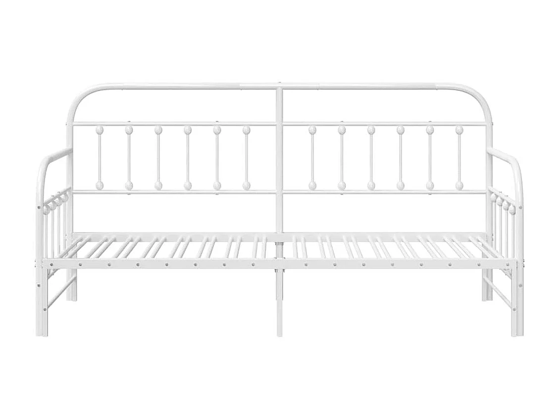 Cadre de lit de jour Blanc 75 x 190 cm Acier enduit de poudre