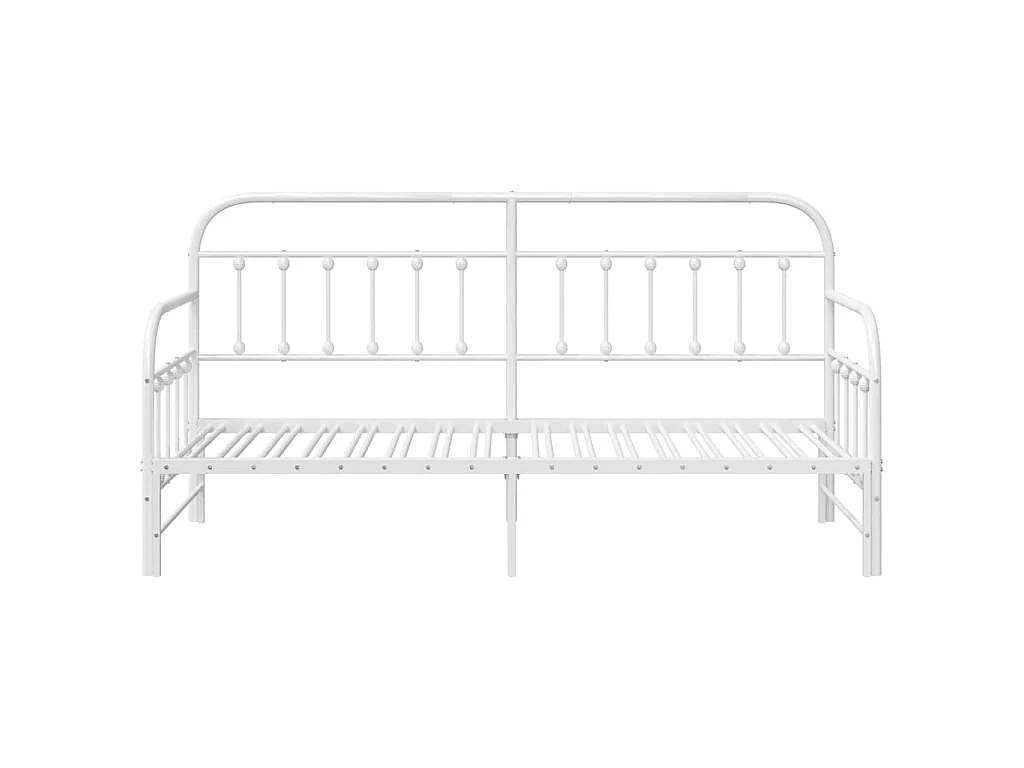 Tagesbettrahmen Weiß 75 x 190 cm Pulverbeschichteter Stahl