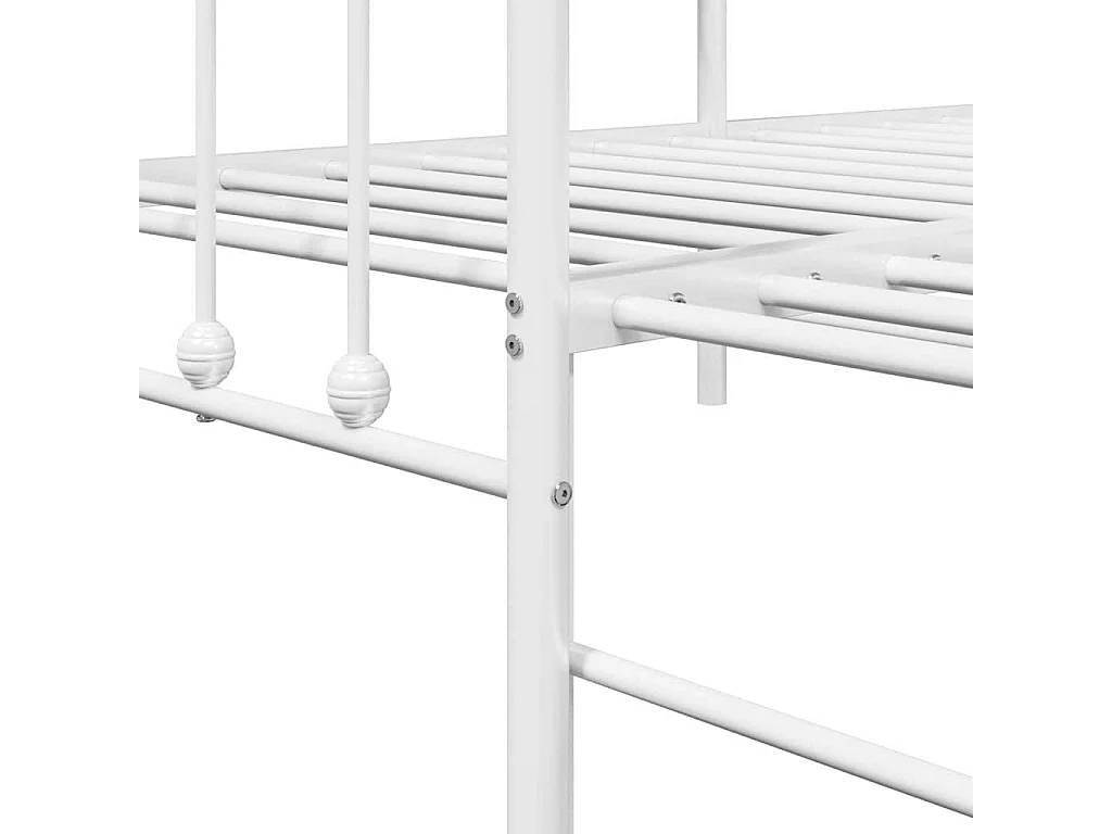 Tagesbettrahmen Weiß 75 x 190 cm Pulverbeschichteter Stahl