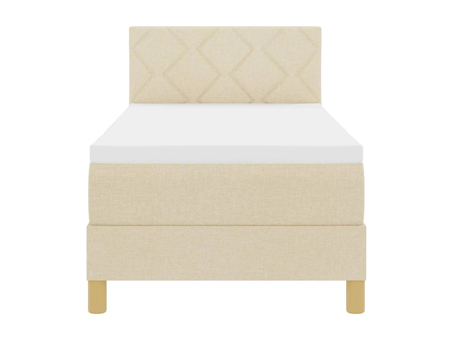 Cama Box Spring LED com colchão Creme 80 x 200 cm tecido