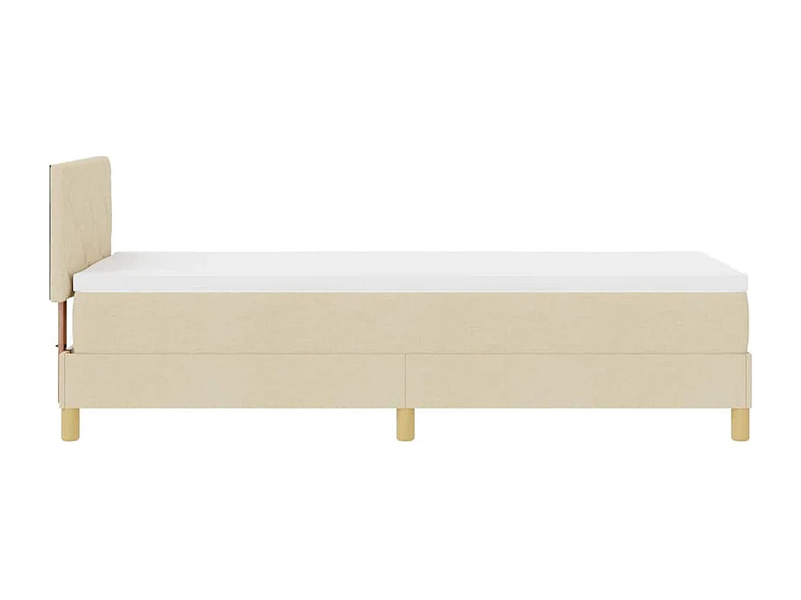 Cama Box Spring LED com fitas LED Creme 80 x 200 cm tecido