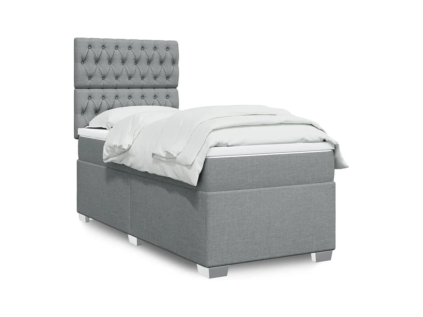 Sommier à lattes de lit avec matelas gris clair 80x200 cm tissu