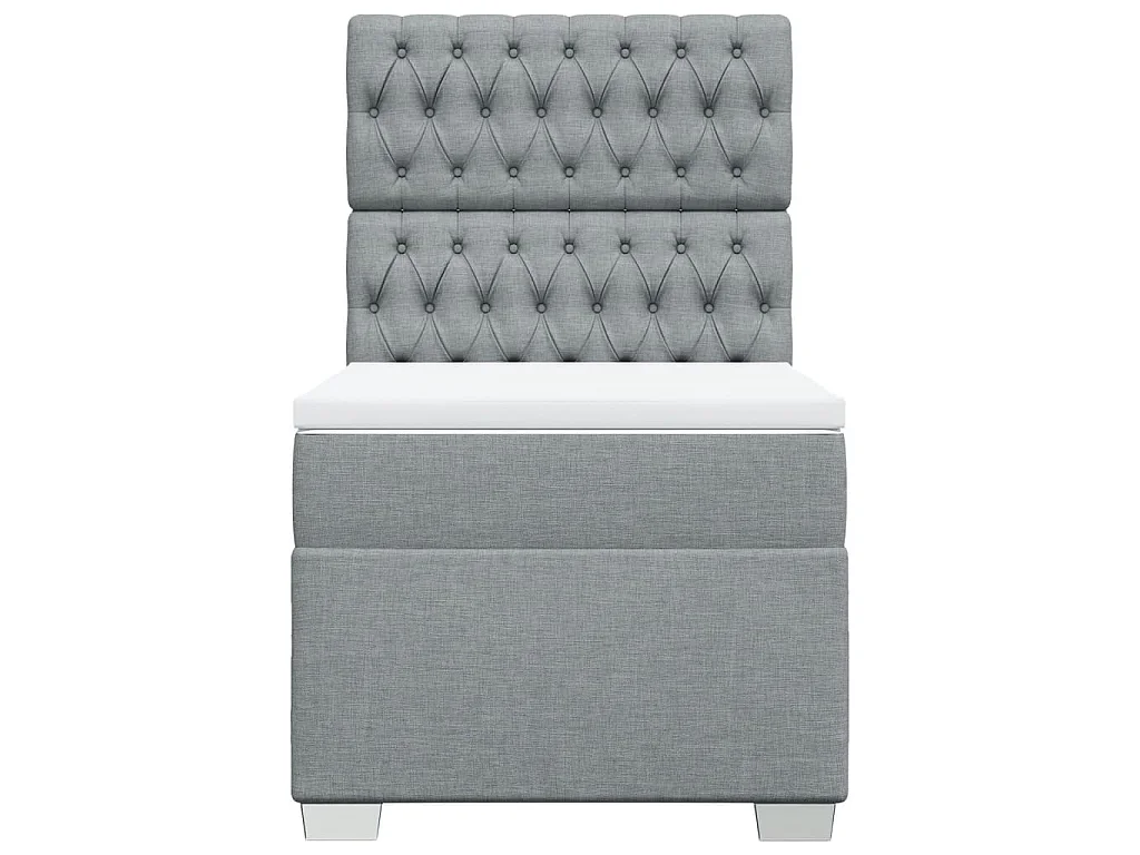 Boxspringbett mit Matratze Hellgrau 80x200 cm Stoff