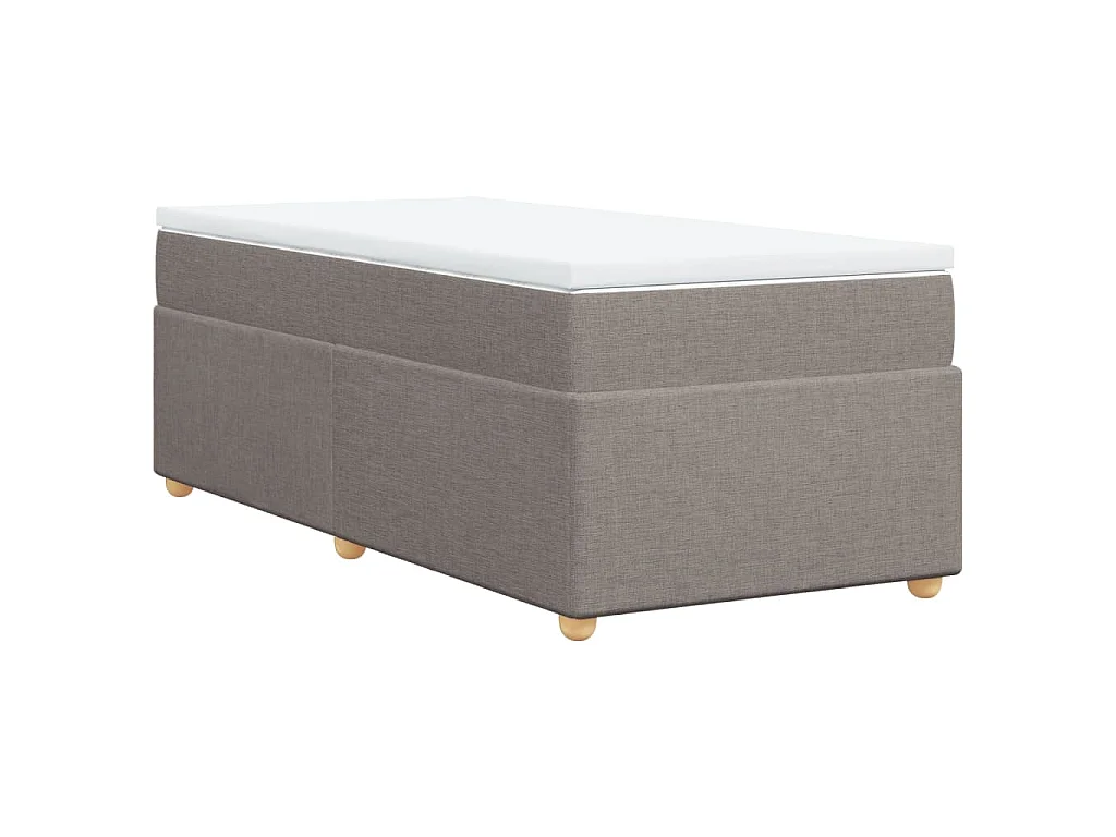 Boxspring met matras stof taupe 80x200 cm