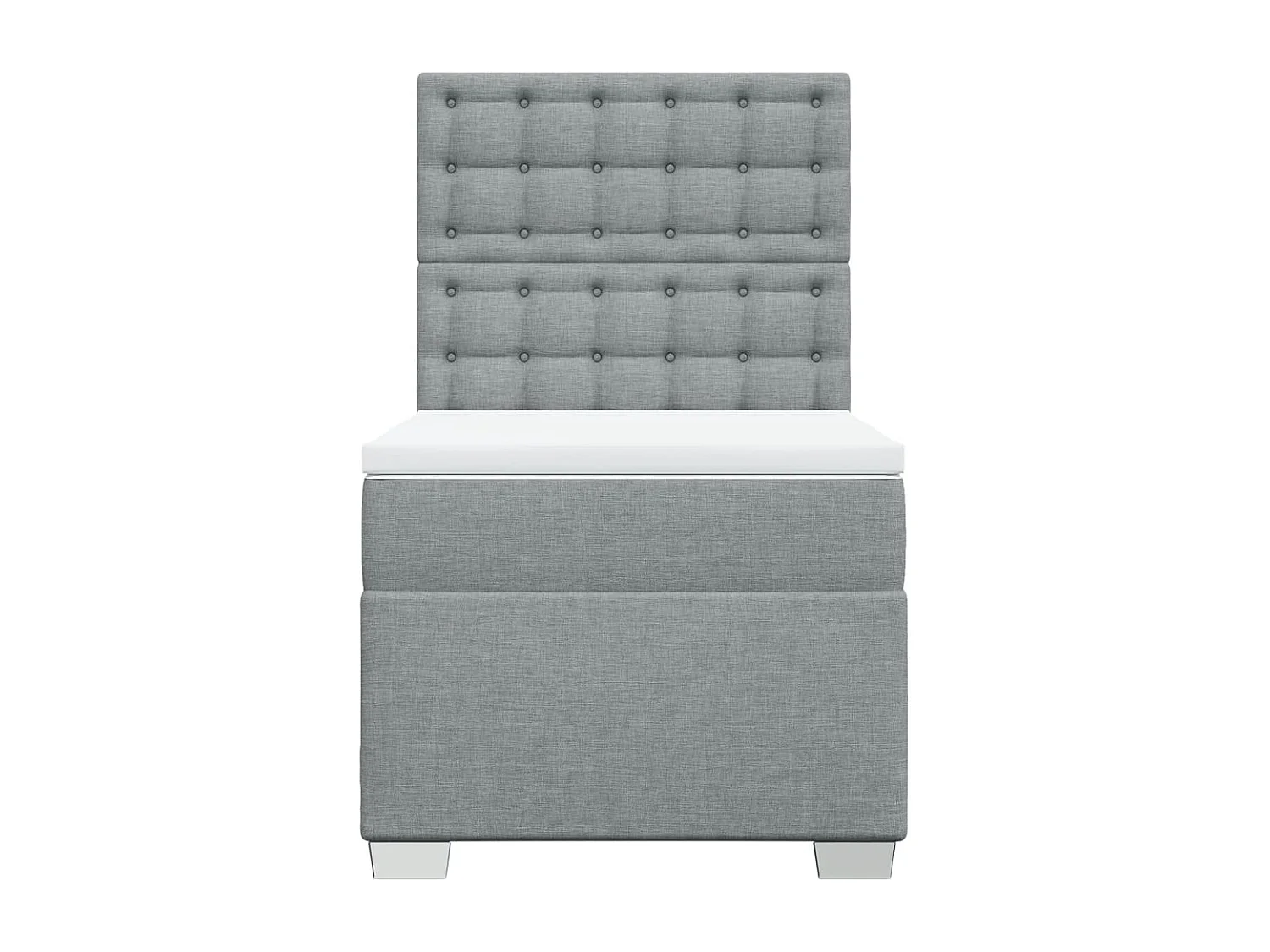 Boxspringbett mit Matratze Hellgrau 80x200 cm Stoff